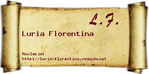 Luria Florentina névjegykártya